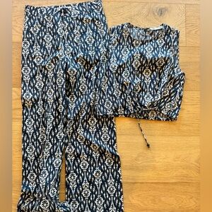 Zara Black and White Patterned Matching Set Size Small